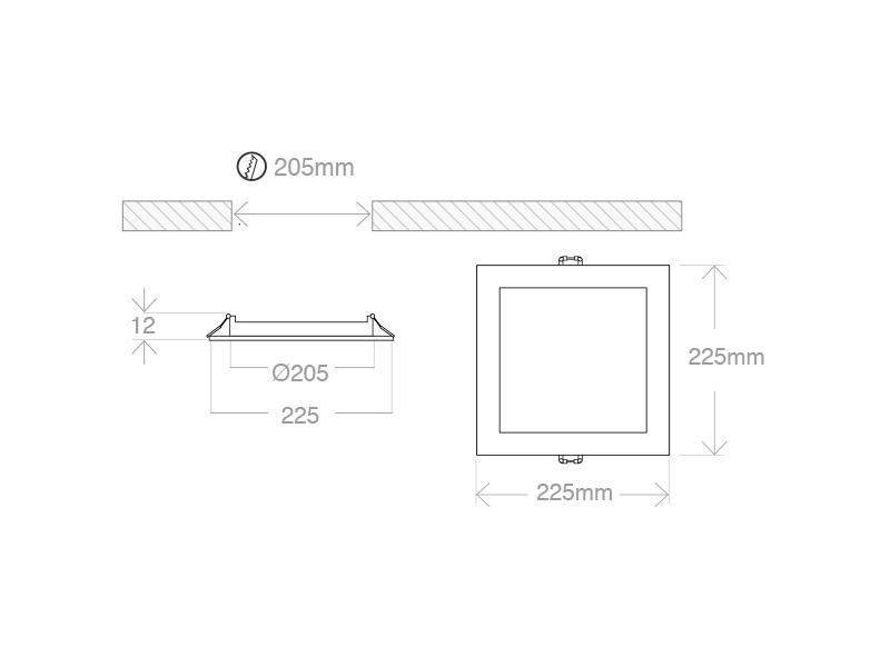 Panel LED cuadrado; Down Lighting, BLANCO FRÍO 18W