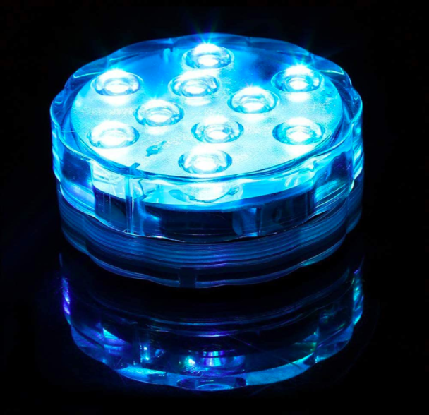 Luces LED RGB sumergibles - Control Remoto a Prueba de Agua Que Cambia de Color Luz a Prueba de Agua con 10LED