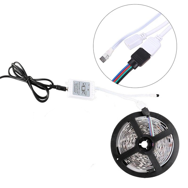 KIT Tira de led de 5m con controlador 44 opciones IR mas fuente de alimentación de 12V 5A.