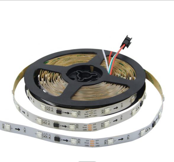 Tira LED IC Digital 2812B, RGBX, DC12/24V, 5m, (30 Led/m)