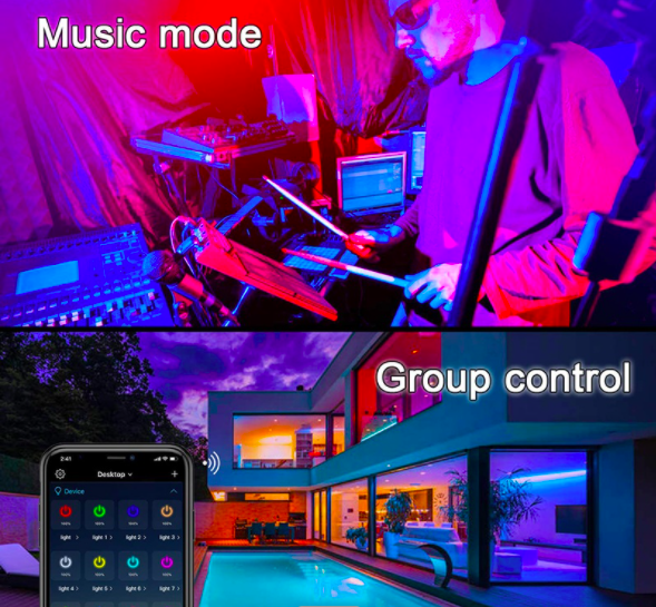 Controlador LED inteligente WiFi RGB, mas control remoto de 24 teclas, compatible con Amazon Alexa/Asistente de Google para tira de luz LED 5050