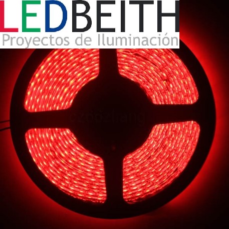 Tira de 600 LED, SMD3528, 5M, IP33, Rojo