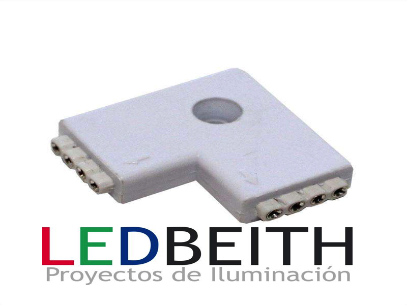 Unión / conector tipo L tira RGB