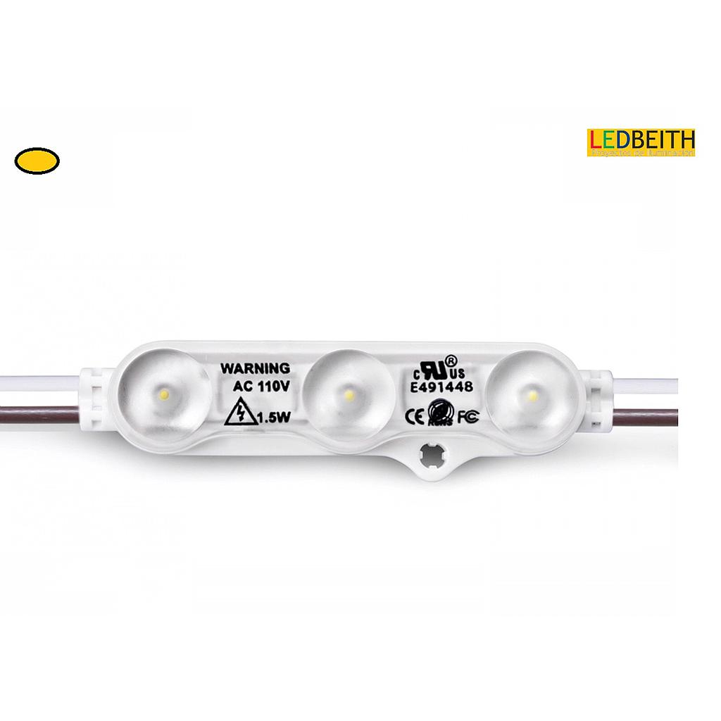 Módulo LED 3x12835, 110v, 1.5W, IP67, Blanco Cálido