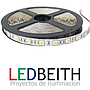 Tira LED SMD5050, DC12V, 5m (60 Led/m) - IP33, Blanco cálido